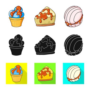 Şekerlemeler ve mutfak logo vektör tasarımı. Şekerlemeler ve ürün stok vektör çizim.