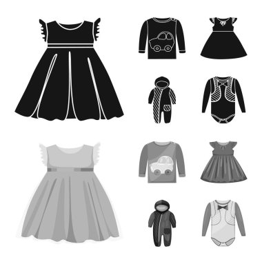 Moda ve giysi logo vektör Illustration. Moda ve pamuk stok vektör çizim seti.