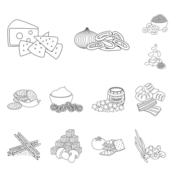 Design vectoriel de goût et icône croquante. Collection d'icônes vectorielles de goût et de cuisson pour stock . — Image vectorielle