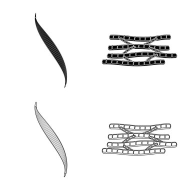 Lif ve kas logo yalıtılmış nesne. Web için lif ve vücut hisse senedi simgesi kümesi.