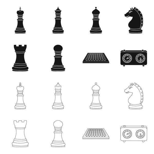 Vector design of checkmate and thin icon. Collection of checkmate and target stock symbol for web. — Stock Vector