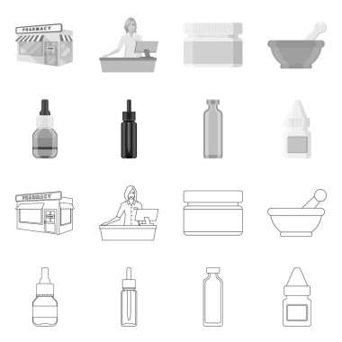 Perakende ve sağlık işareti vektör çizimi. Hisse senedi için perakende ve sağlık vektör simge topluluğu.