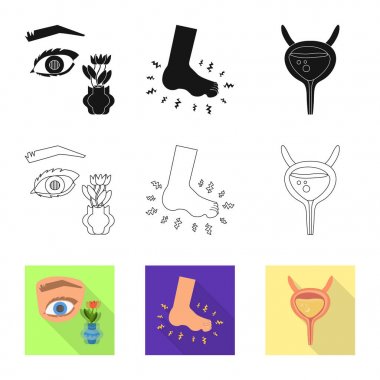 Diyet ve tedavi simge vektör Illustration. Diyet ve ilaç hisse senedi vektör çizim topluluğu.