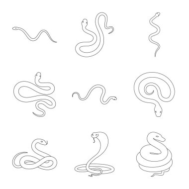 Zehir ve kötü işareti vektör illüstrasyon. Web için zehir ve ısırık stok sembolü seti.