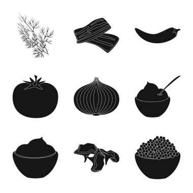 Organik ve pişirme işareti vektör tasarımı. Stok için organik ve tatlar vektör simgesi kümesi.