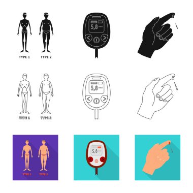 Diyet ve tedavi logosu yalıtılmış nesne. Diyet ve ilaç hisse senedi simgesi için web topluluğu.