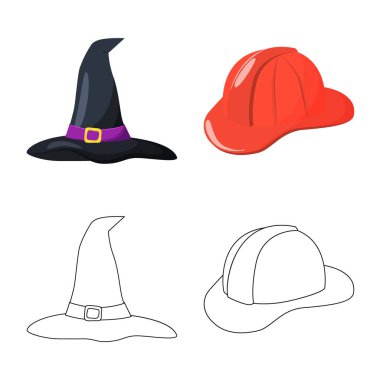 Tasarım Giyim ve kap işareti vektör. Giyim ve bere hisse senedi simgesi için web topluluğu.