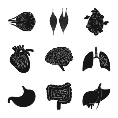 Araştırma ve laboratuvar logosu vektör tasarımı. Araştırma ve organ stok vektör illüstrasyon seti.