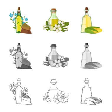 Sağlıklı ve sebze logo vektör tasarımı. Sağlıklı kümesi ve web için tarım hisse senedi simgesi.