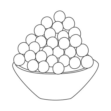 Havyar ve siyah logo vektör tasarımı. Web için havyar ve balık stok sembolü koleksiyonu.