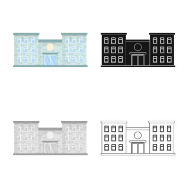 Hastane ve klinik logosunun izole nesnesi. Web için hastane ve ambulans stok sembolü koleksiyonu.