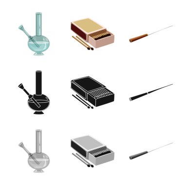 Çöp illüstrasyon vektör ve logo durdurmak. Web için çöp ve alışkanlık hisse senedi simgesi kümesi.