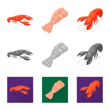 Meze ve okyanus simge vektör Illustration. Meze ve incelik hisse senedi vektör çizim topluluğu.