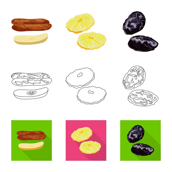 Diseño vectorial de alimentos y logotipo crudo. Colección de alimentos y naturaleza vector de stock ilustración . — Vector de stock