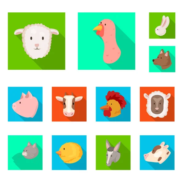 Oggetto isolato di agricoltura e allevamento logo. Raccolta di illustrazioni vettoriali sull'agricoltura e sulle scorte biologiche . — Vettoriale Stock