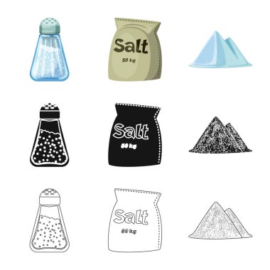 Pişirme ve deniz sembolü yalıtılmış nesne. Pişirme ve pişirme hisse senedi vektör çizim seti.