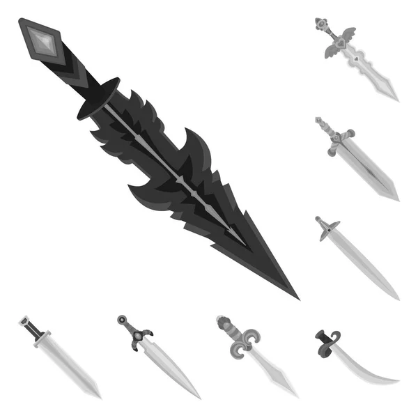 锐形和刀片图标的矢量插图。用于库存的锐利和剑矢量图标集. — 图库矢量图片