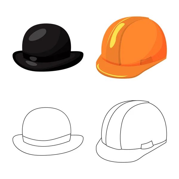 Illustration vectorielle des vêtements et de l'icône casquette. Ensemble de vêtements et icône vectorielle béret pour stock . — Image vectorielle