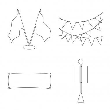 Boş ve tuval simgesinin vektör çizimi. Web için boş ve tekstil stok sembolü koleksiyonu.