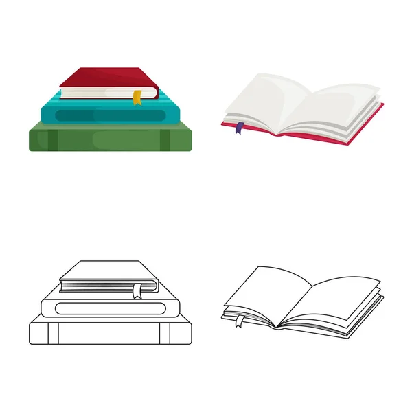 Векторный дизайн обучения и символ обложки. Коллекция учебного и книжного магазина символа для интернета . — стоковый вектор