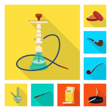 Duman ve istatistik logosu vektör illüstrasyon. Web için duman ve stop stok sembolü toplama.