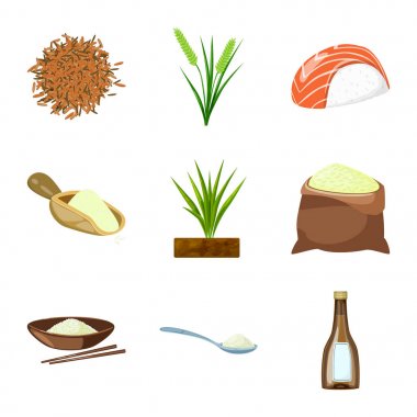 Vector illustration of food and organic icon. Set of food and agricultural vector icon for stock. clipart