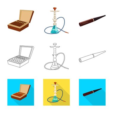 Çöp illüstrasyon vektör ve sembol durdurmak. Hisse senedi için çöp ve alışkanlık vektör simge topluluğu.