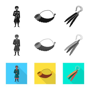 Yalıtılmış nesne kültür ve gezi işareti. Kültür ve özgünlük hisse senedi vektör çizim seti.