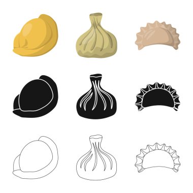 Ürünler ve pişirme simge vektör Illustration. Ürünler ve hisse senedi için meze vektör simge koleksiyonu.