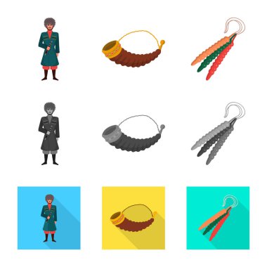 Kültür ve gezi simge vektör Illustration. Hisse senedi için kültür ve özgünlük vektör simge topluluğu.