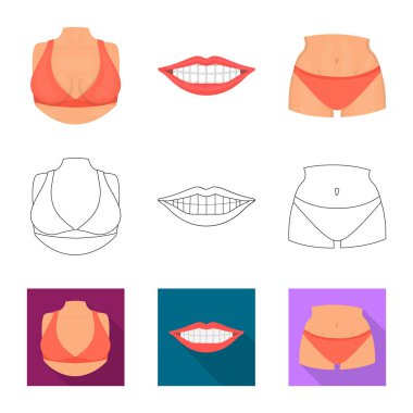 Vücut ve bölümü simge vektör çizim. Vücut ve anatomi hisse senedi simgesi için web topluluğu.