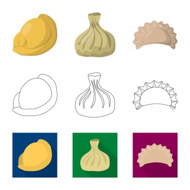 Ürünler ve pişirme logo vektör tasarımı. Ürünler ve web için hisse senedi simgesi meze koleksiyonu.