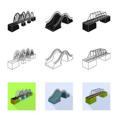 Bağlantı ve tasarım simge vektör Illustration. Bağlantı ve hisse senedi için yan vektör simge kümesi.