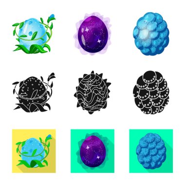 Hayvan ve tarih öncesi simge vektör Illustration. Web için hayvan ve sevimli hisse senedi simgesi kümesi.