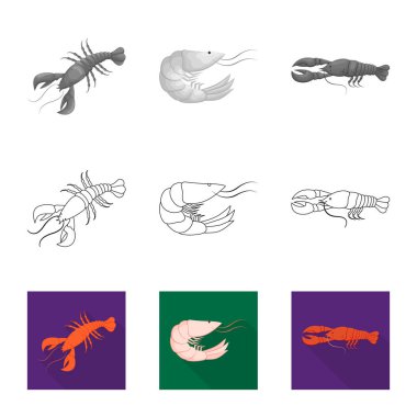 Meze ve okyanus simge vektör Illustration. Web için meze ve incelik hisse senedi simgesi kümesi.