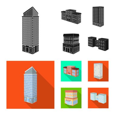 İnşaat ve yapı simge vektör Illustration. İnşaat ve Emlak vektör simgesini hissenin koleksiyonu.