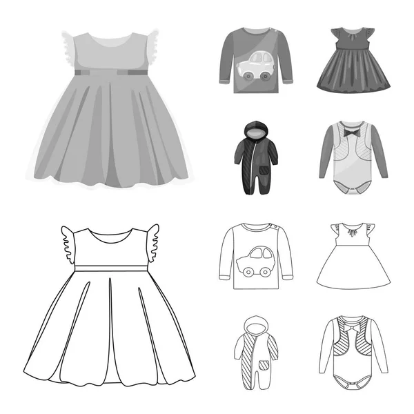 Objet isolé de la mode et de l'icône du vêtement. Ensemble d'illustration vectorielle mode et coton . — Image vectorielle