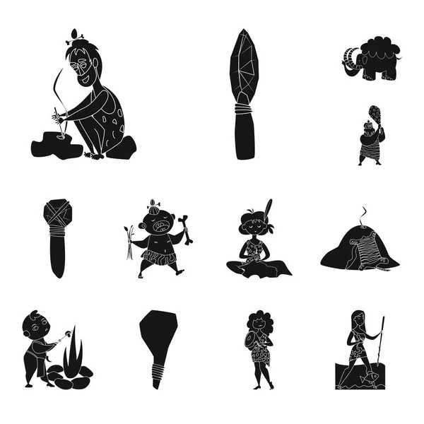 Objet isolé de sapiens et symbole de développement. Ensemble de sapiens et symbole de stock d'âge pour la toile . — Image vectorielle