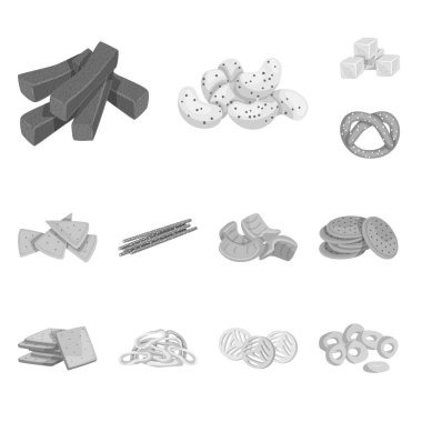 Ürünün ve menü simgesinin yalıtılmış nesnesi. Stok için ürün ve çubuk vektör simgesinin toplanması.