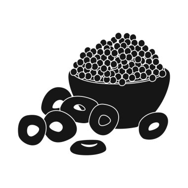 Halka ve havyar işareti vektör tasarımı. Halka ve kızartma stok vektör illüstrasyon seti.