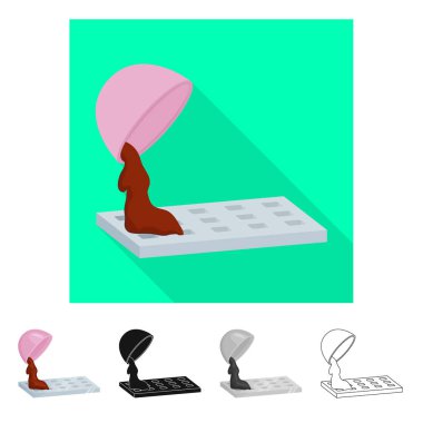 Çikolata ve form logosu vektör illüstrasyon. Çikolata ve kase stok vektör illüstrasyon koleksiyonu.