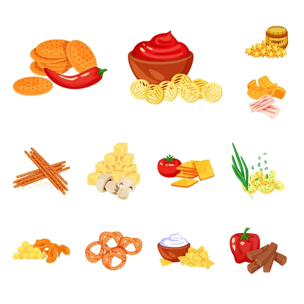 Vector design of food and product icon. Collection of food and party stock symbol for web. — Stock Vector