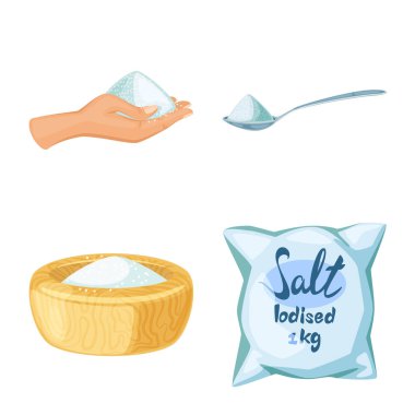 Tuz ve gıda simge vektör Illustration. Tuz ve mineral hisse senedi simgesi için web topluluğu.