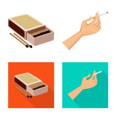 Çöp ve dur işareti vektör Illustration. Çöp ve alışkanlık hisse senedi vektör çizim seti.