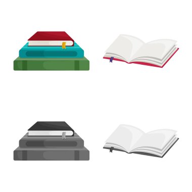 Eğitim ve kapak simge vektör tasarımı. Eğitim ve kitabevi hisse senedi vektör çizim koleksiyonu.