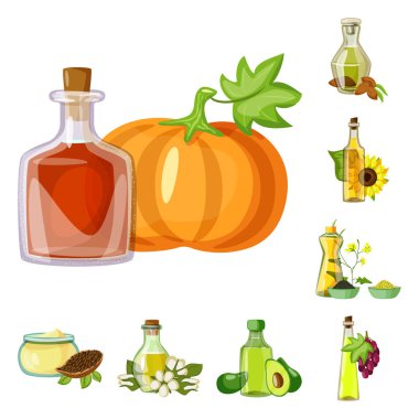 Şişe ve cam simge vektör Illustration. Web için şişe ve tarım hisse senedi simgesi kümesi.