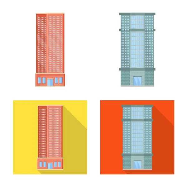 Illustration vectorielle du panneau municipal et central. Collection d'icône vectorielle municipale et immobilière pour stock . — Image vectorielle