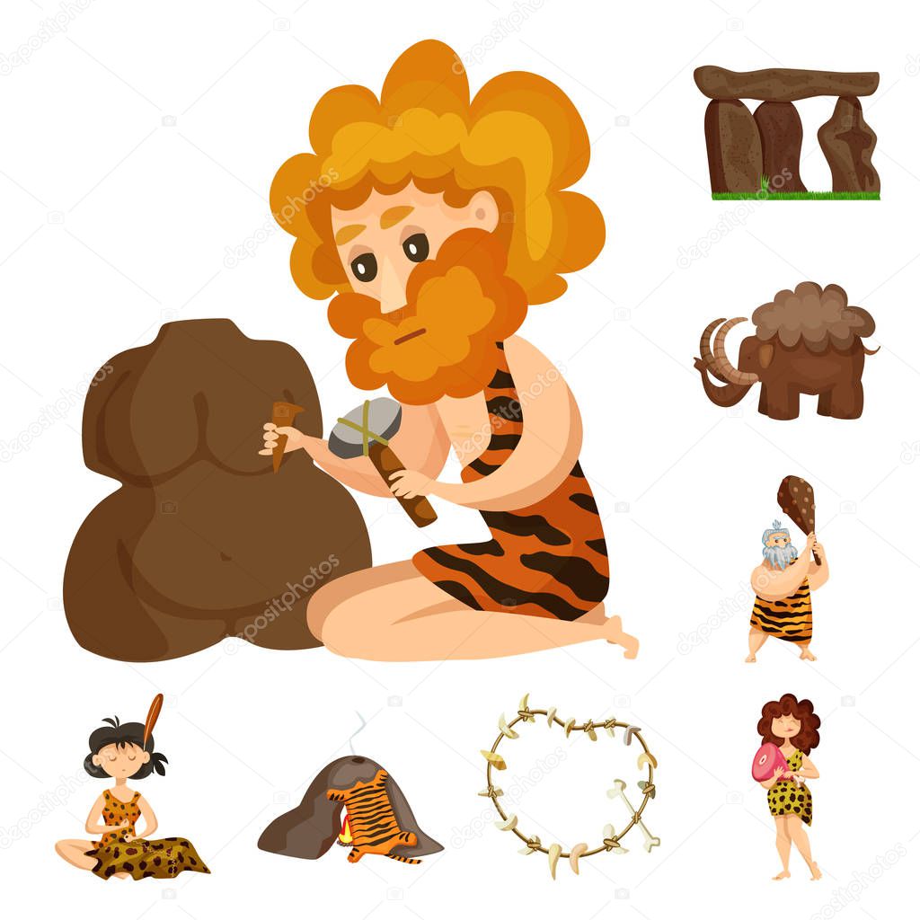 Vector illustration of ancient  and age icon. Set of ancient  and archeology stock vector illustration.