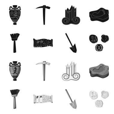 Hikaye ve öğeleri simge vektör Illustration. Hisse senedi için hikaye ve öznitelikleri vektör simge kümesi.