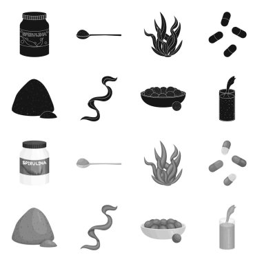 Protein ve deniz simge vektör Illustration. Protein ve web için doğal hisse senedi simgesi toplama.